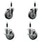 Service Caster 4'' SS Gray Poly Wheel Swivel 7/8'' Expanding Stem Caster Set 2 Brakes, 4PK SCC-SSEX20S414-PPUB-2-TLB-2-78 - alternate 1